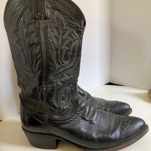 Dan Post Black Leather Cowboy Boots Men’s Size 11